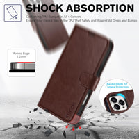 iPhone 16 Pro Max, RFID Blocking [4 Card Holders] Kickstand Shockproof TPU Interior Shell, PU Leather Magnetic Flip Folio Cover 2024, Black - 7DAY'S