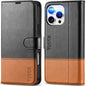 iPhone 16 Pro Max, RFID Blocking [4 Card Holders] Kickstand Shockproof TPU Interior Shell, PU Leather Magnetic Flip Folio Cover 2024, Black - 7DAY'S