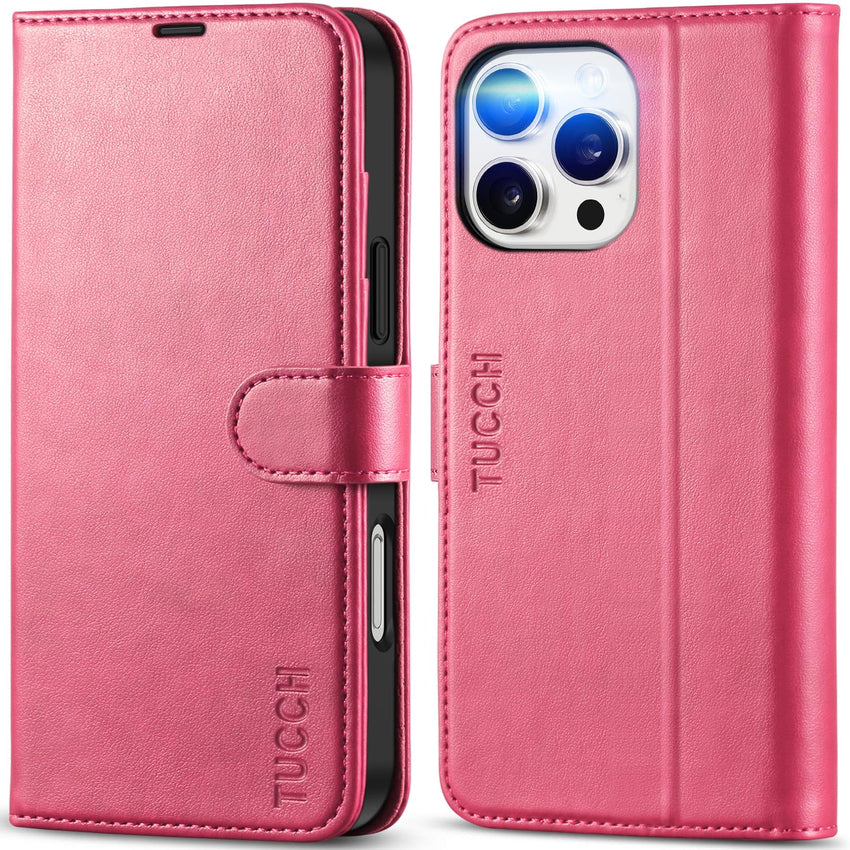 iPhone 16 Pro Max, RFID Blocking [4 Card Holders] Kickstand Shockproof TPU Interior Shell, PU Leather Magnetic Flip Folio Cover 2024, Black - 7DAY'S