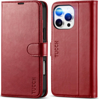 iPhone 16 Pro Max, RFID Blocking [4 Card Holders] Kickstand Shockproof TPU Interior Shell, PU Leather Magnetic Flip Folio Cover 2024, Black - 7DAY'S