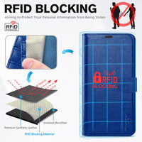 iPhone 16 Pro, RFID Blocking [4 Card Holder] Kickstand [Shockproof TPU Inner Shell] PU Leather Magnetic Protective Flip Cover 6.3“ 2024, Black - 7DAY'S