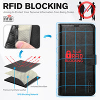 iPhone 16 Pro, RFID Blocking [4 Card Holder] Kickstand [Shockproof TPU Inner Shell] PU Leather Magnetic Protective Flip Cover 6.3“ 2024, Black - 7DAY'S
