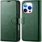 iPhone 16 Pro, RFID Blocking [4 Card Holder] Kickstand [Shockproof TPU Inner Shell] PU Leather Magnetic Protective Flip Cover 6.3“ 2024, Black - 7DAY'S