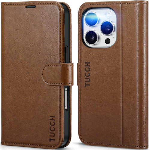 iPhone 16 Pro, RFID Blocking [4 Card Holder] Kickstand [Shockproof TPU Inner Shell] PU Leather Magnetic Protective Flip Cover 6.3“ 2024, Black - 7DAY'S