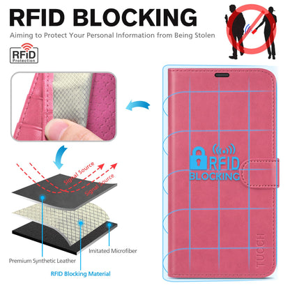 iPhone 16 Pro, RFID Blocking [4 Card Holder] Kickstand [Shockproof TPU Inner Shell] PU Leather Magnetic Protective Flip Cover 6.3“ 2024, Black - 7DAY'S
