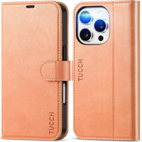 iPhone 16 Pro, RFID Blocking [4 Card Holder] Kickstand [Shockproof TPU Inner Shell] PU Leather Magnetic Protective Flip Cover 6.3“ 2024, Black - 7DAY'S