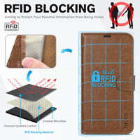 iPhone 16 Pro, RFID Blocking [4 Card Holder] Kickstand [Shockproof TPU Inner Shell] PU Leather Magnetic Protective Flip Cover 6.3“ 2024, Black - 7DAY'S