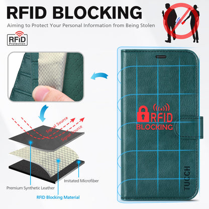 iPhone 16e, [RFID Blocking] 4 Card Holder Kickstand [Shockproof TPU Inner Case] PU Leather Magnetic Closure Protective Cover Compatible with iPhone 16e 6.1" 2025, Black - 7DAY'S