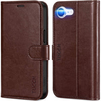 iPhone 16e, [RFID Blocking] 4 Card Holder Kickstand [Shockproof TPU Inner Case] PU Leather Magnetic Closure Protective Cover Compatible with iPhone 16e 6.1" 2025, Black - 7DAY'S