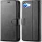 iPhone 16e, [RFID Blocking] 4 Card Holder Kickstand [Shockproof TPU Inner Case] PU Leather Magnetic Closure Protective Cover Compatible with iPhone 16e 6.1" 2025, Black - 7DAY'S
