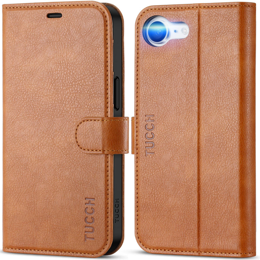 iPhone 16e, [RFID Blocking] 4 Card Holder Kickstand [Shockproof TPU Inner Case] PU Leather Magnetic Closure Protective Cover Compatible with iPhone 16e 6.1" 2025, Black - 7DAY'S
