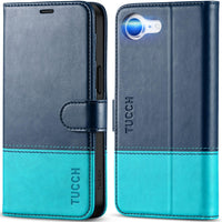 iPhone 16e, [RFID Blocking] 4 Card Holder Kickstand [Shockproof TPU Inner Case] PU Leather Magnetic Closure Protective Cover Compatible with iPhone 16e 6.1" 2025, Black - 7DAY'S