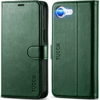 iPhone 16e, [RFID Blocking] 4 Card Holder Kickstand [Shockproof TPU Inner Case] PU Leather Magnetic Closure Protective Cover Compatible with iPhone 16e 6.1" 2025, Black - 7DAY'S