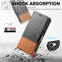 iPhone 16e, [RFID Blocking] 4 Card Holder Kickstand [Shockproof TPU Inner Case] PU Leather Magnetic Closure Protective Cover Compatible with iPhone 16e 6.1" 2025, Black - 7DAY'S