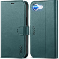 iPhone 16e, [RFID Blocking] 4 Card Holder Kickstand [Shockproof TPU Inner Case] PU Leather Magnetic Closure Protective Cover Compatible with iPhone 16e 6.1" 2025, Black - 7DAY'S