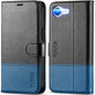 iPhone 16e, [RFID Blocking] 4 Card Holder Kickstand [Shockproof TPU Inner Case] PU Leather Magnetic Closure Protective Cover Compatible with iPhone 16e 6.1" 2025, Black - 7DAY'S