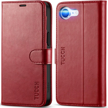 iPhone 16e, [RFID Blocking] 4 Card Holder Kickstand [Shockproof TPU Inner Case] PU Leather Magnetic Closure Protective Cover Compatible with iPhone 16e 6.1" 2025, Black - 7DAY'S