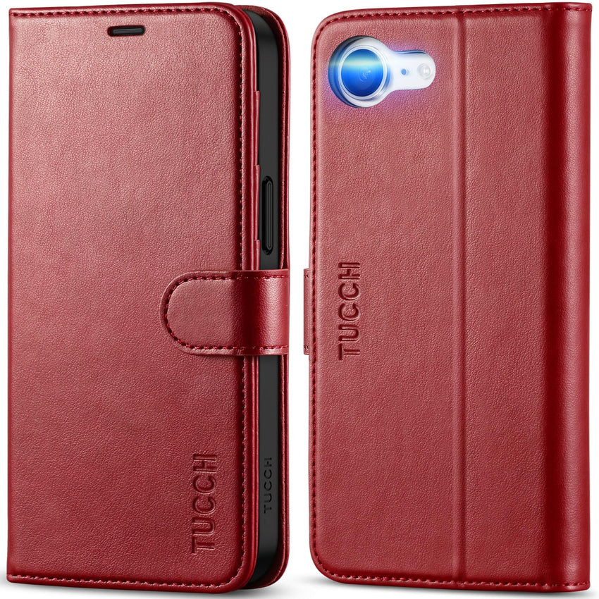iPhone 16e, [RFID Blocking] 4 Card Holder Kickstand [Shockproof TPU Inner Case] PU Leather Magnetic Closure Protective Cover Compatible with iPhone 16e 6.1" 2025, Black - 7DAY'S