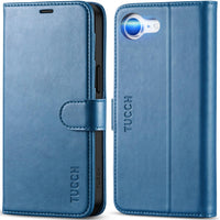iPhone 16e, [RFID Blocking] 4 Card Holder Kickstand [Shockproof TPU Inner Case] PU Leather Magnetic Closure Protective Cover Compatible with iPhone 16e 6.1" 2025, Black - 7DAY'S