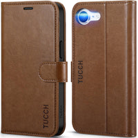 iPhone 16e, [RFID Blocking] 4 Card Holder Kickstand [Shockproof TPU Inner Case] PU Leather Magnetic Closure Protective Cover Compatible with iPhone 16e 6.1" 2025, Black - 7DAY'S