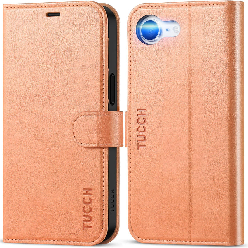 iPhone 16e, [RFID Blocking] 4 Card Holder Kickstand [Shockproof TPU Inner Case] PU Leather Magnetic Closure Protective Cover Compatible with iPhone 16e 6.1" 2025, Black - 7DAY'S