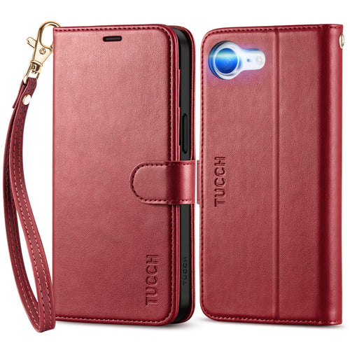 iPhone 16e, [RFID Blocking] 4 Card Holder Kickstand [Shockproof TPU Inner Case] PU Leather Magnetic Closure Protective Cover Compatible with iPhone 16e 6.1" 2025, Black - 7DAY'S