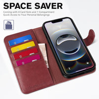 iPhone 16e, [RFID Blocking] 4 Card Holder Kickstand [Shockproof TPU Inner Case] PU Leather Magnetic Closure Protective Cover Compatible with iPhone 16e 6.1" 2025, Black - 7DAY'S