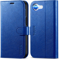 iPhone 16e, [RFID Blocking] 4 Card Holder Kickstand [Shockproof TPU Inner Case] PU Leather Magnetic Closure Protective Cover Compatible with iPhone 16e 6.1" 2025, Black - 7DAY'S