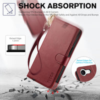 iPhone 16e, [RFID Blocking] 4 Card Holder Kickstand [Shockproof TPU Inner Case] PU Leather Magnetic Closure Protective Cover Compatible with iPhone 16e 6.1" 2025, Black - 7DAY'S