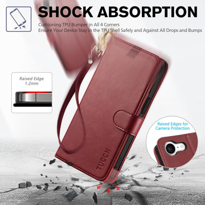 iPhone 16e, [RFID Blocking] 4 Card Holder Kickstand [Shockproof TPU Inner Case] PU Leather Magnetic Closure Protective Cover Compatible with iPhone 16e 6.1" 2025, Black - 7DAY'S