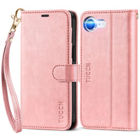 iPhone 16e, [RFID Blocking] 4 Card Holder Kickstand [Shockproof TPU Inner Case] PU Leather Magnetic Closure Protective Cover Compatible with iPhone 16e 6.1" 2025, Black - 7DAY'S
