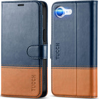 iPhone 16e, [RFID Blocking] 4 Card Holder Kickstand [Shockproof TPU Inner Case] PU Leather Magnetic Closure Protective Cover Compatible with iPhone 16e 6.1" 2025, Black - 7DAY'S