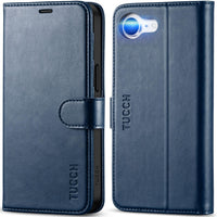 iPhone 16e, [RFID Blocking] 4 Card Holder Kickstand [Shockproof TPU Inner Case] PU Leather Magnetic Closure Protective Cover Compatible with iPhone 16e 6.1" 2025, Black - 7DAY'S