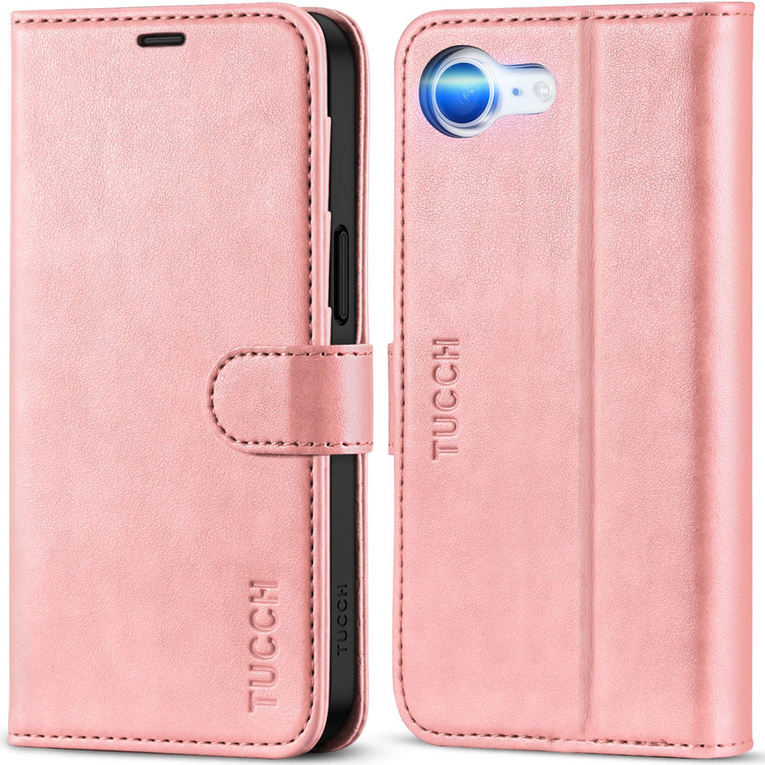 iPhone 16e, [RFID Blocking] 4 Card Holder Kickstand [Shockproof TPU Inner Case] PU Leather Magnetic Closure Protective Cover Compatible with iPhone 16e 6.1" 2025, Black - 7DAY'S