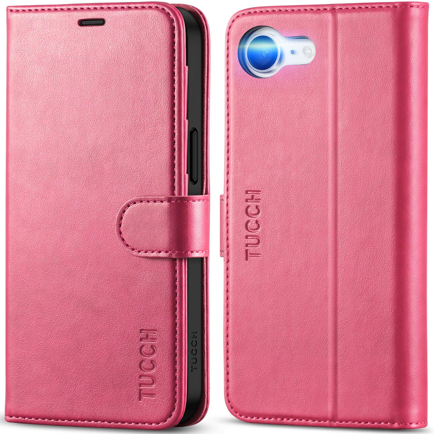 iPhone 16e, [RFID Blocking] 4 Card Holder Kickstand [Shockproof TPU Inner Case] PU Leather Magnetic Closure Protective Cover Compatible with iPhone 16e 6.1" 2025, Black - 7DAY'S