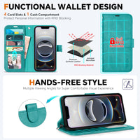 iPhone 16e Wallet 6.1", [Wrist Strap] [Detachable] Magnetic PU Leather Wallet Case RFID Blocking [Wireless Charging] 4 Card Holders Stand Folio Cover for iPhone 16e, Plum Purple - 7DAY'S
