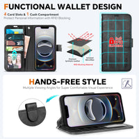 iPhone 16e Wallet 6.1", [Wrist Strap] [Detachable] Magnetic PU Leather Wallet Case RFID Blocking [Wireless Charging] 4 Card Holders Stand Folio Cover for iPhone 16e, Plum Purple - 7DAY'S