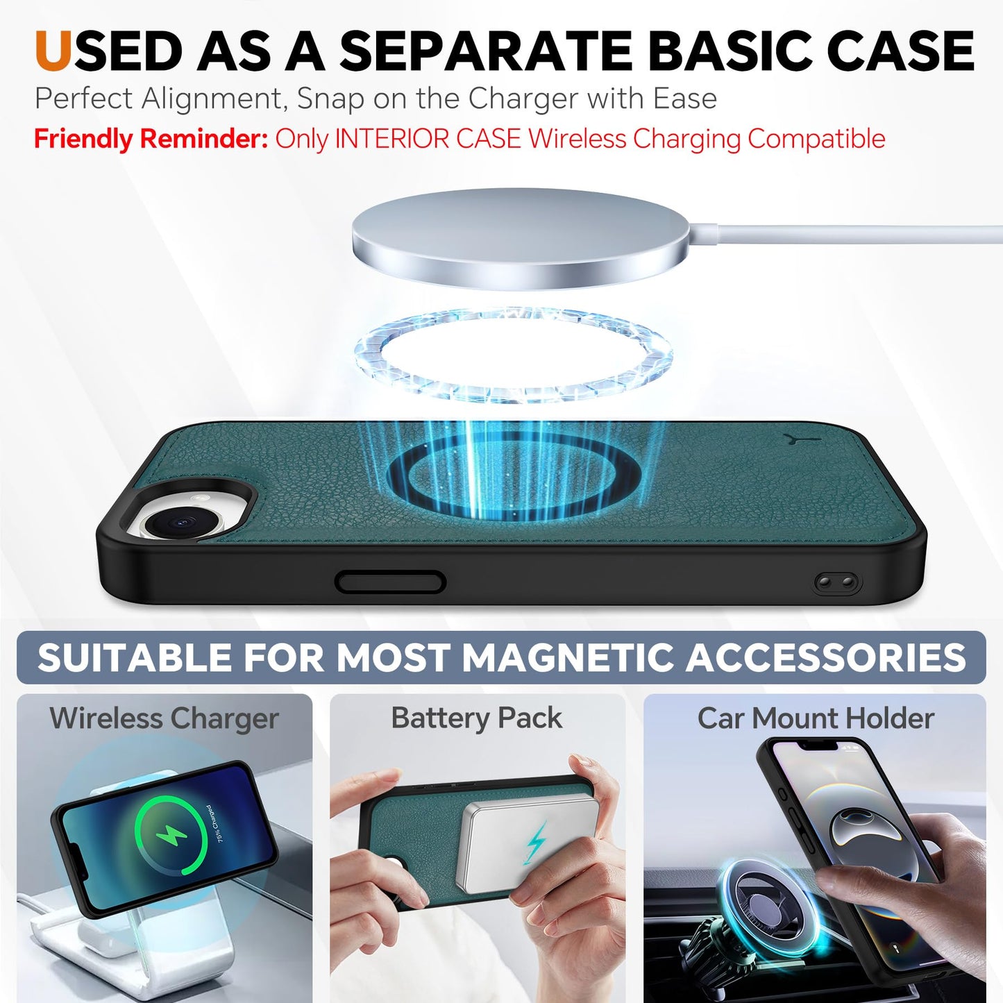 iPhone 16e Wallet 6.1", [Wrist Strap] [Detachable] Magnetic PU Leather Wallet Case RFID Blocking [Wireless Charging] 4 Card Holders Stand Folio Cover for iPhone 16e, Plum Purple - 7DAY'S