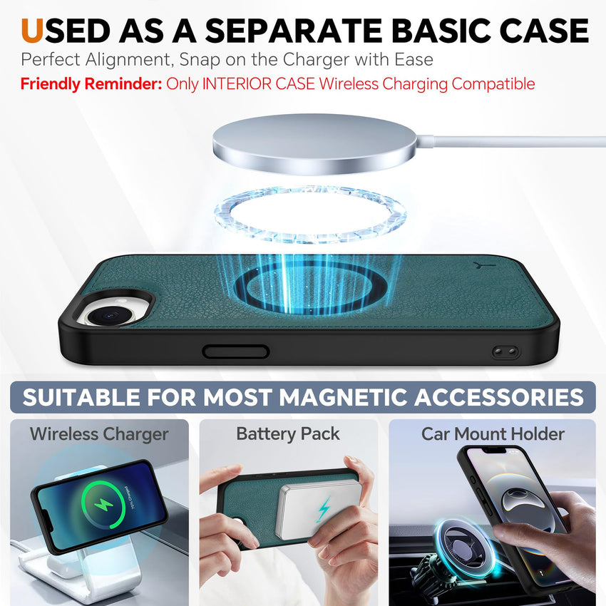 iPhone 16e Wallet 6.1", [Wrist Strap] [Detachable] Magnetic PU Leather Wallet Case RFID Blocking [Wireless Charging] 4 Card Holders Stand Folio Cover for iPhone 16e, Plum Purple - 7DAY'S