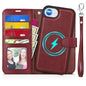iPhone 16e Wallet 6.1", [Wrist Strap] [Detachable] Magnetic PU Leather Wallet Case RFID Blocking [Wireless Charging] 4 Card Holders Stand Folio Cover for iPhone 16e, Plum Purple - 7DAY'S
