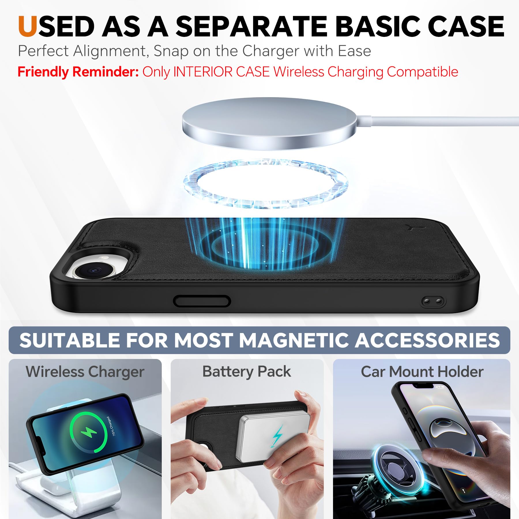 iPhone 16e Wallet 6.1", [Wrist Strap] [Detachable] Magnetic PU Leather Wallet Case RFID Blocking [Wireless Charging] 4 Card Holders Stand Folio Cover for iPhone 16e, Plum Purple - 7DAY'S