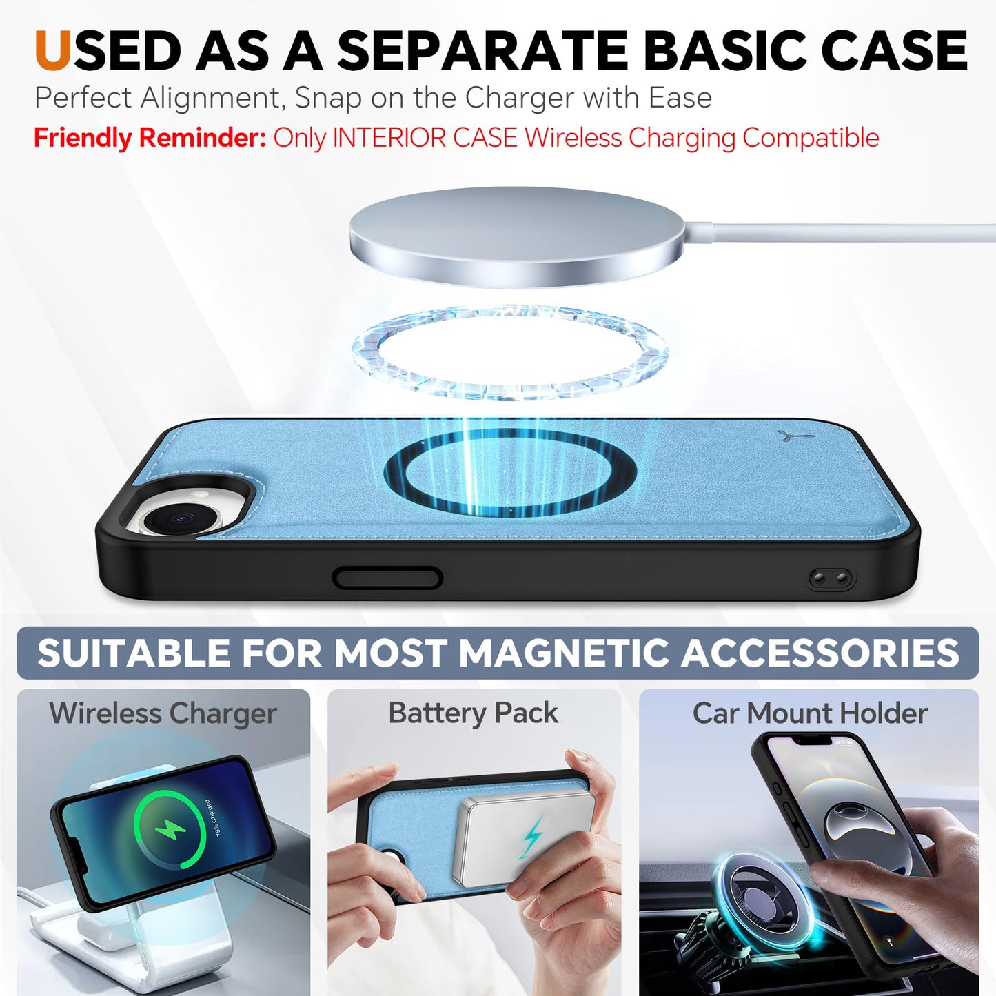 iPhone 16e Wallet 6.1", [Wrist Strap] [Detachable] Magnetic PU Leather Wallet Case RFID Blocking [Wireless Charging] 4 Card Holders Stand Folio Cover for iPhone 16e, Plum Purple - 7DAY'S