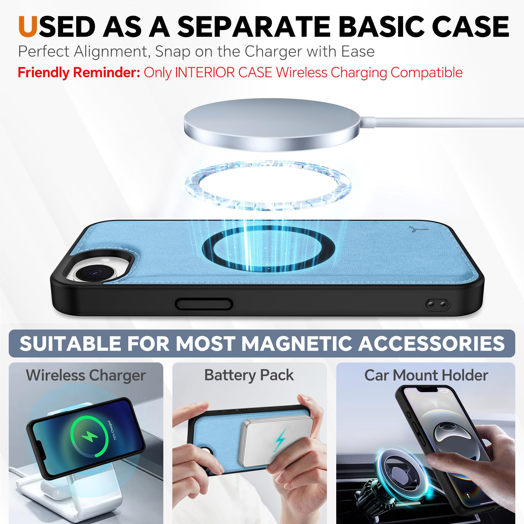 iPhone 16e Wallet 6.1", [Wrist Strap] [Detachable] Magnetic PU Leather Wallet Case RFID Blocking [Wireless Charging] 4 Card Holders Stand Folio Cover for iPhone 16e, Plum Purple - 7DAY'S