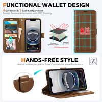 iPhone 16e Wallet 6.1", [Wrist Strap] [Detachable] Magnetic PU Leather Wallet Case RFID Blocking [Wireless Charging] 4 Card Holders Stand Folio Cover for iPhone 16e, Plum Purple - 7DAY'S