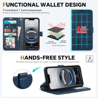 iPhone 16e Wallet 6.1", [Wrist Strap] [Detachable] Magnetic PU Leather Wallet Case RFID Blocking [Wireless Charging] 4 Card Holders Stand Folio Cover for iPhone 16e, Plum Purple - 7DAY'S