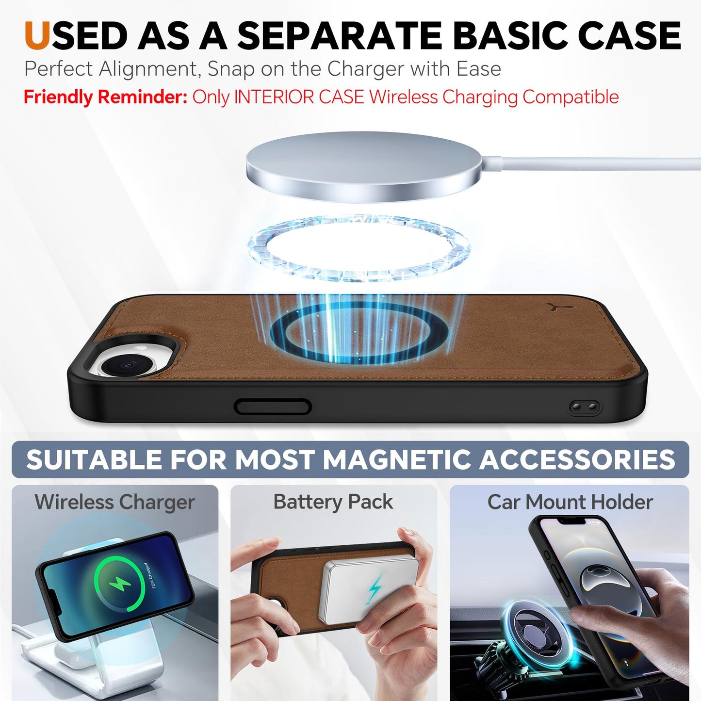 iPhone 16e Wallet 6.1", [Wrist Strap] [Detachable] Magnetic PU Leather Wallet Case RFID Blocking [Wireless Charging] 4 Card Holders Stand Folio Cover for iPhone 16e, Plum Purple - 7DAY'S