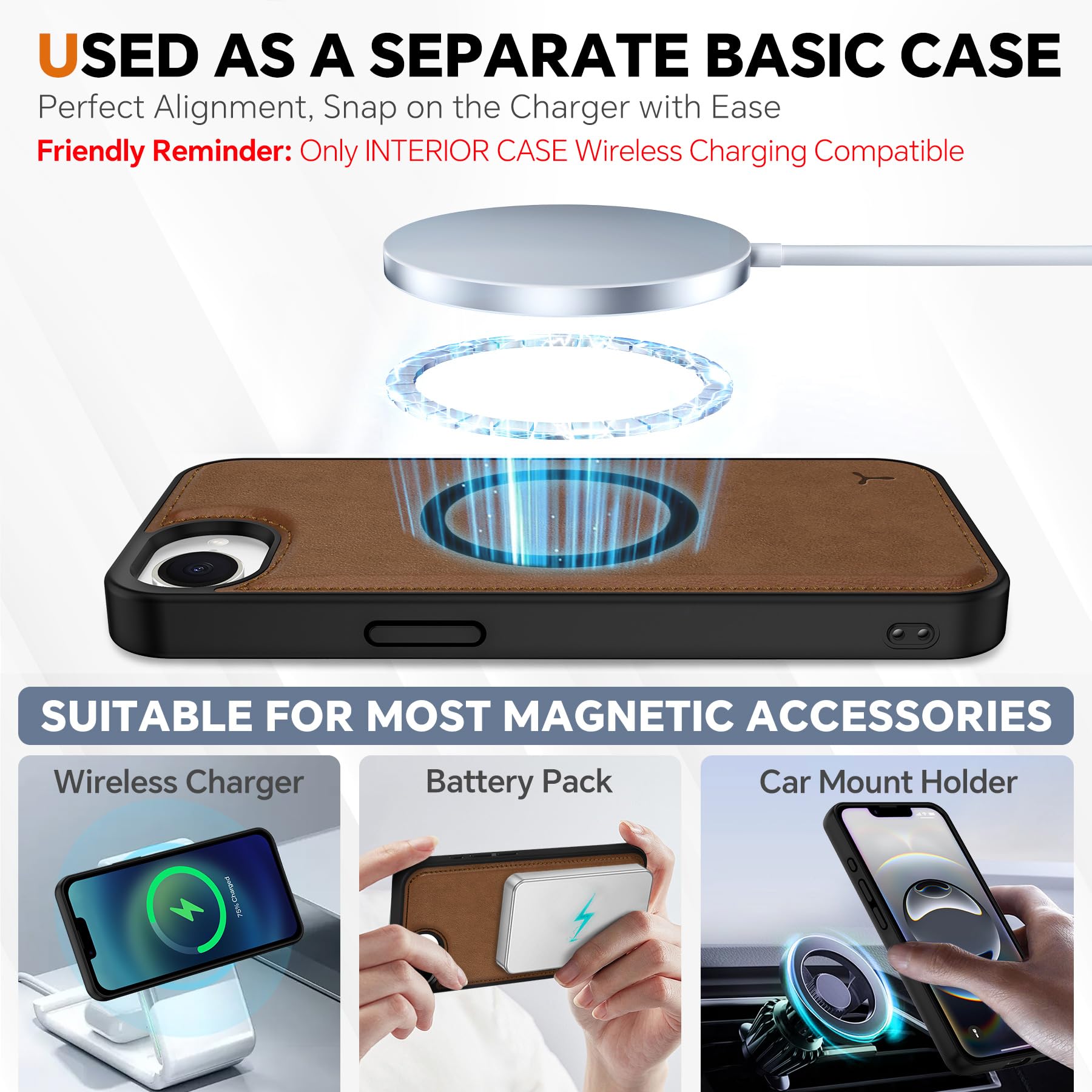 iPhone 16e Wallet 6.1", [Wrist Strap] [Detachable] Magnetic PU Leather Wallet Case RFID Blocking [Wireless Charging] 4 Card Holders Stand Folio Cover for iPhone 16e, Plum Purple - 7DAY'S