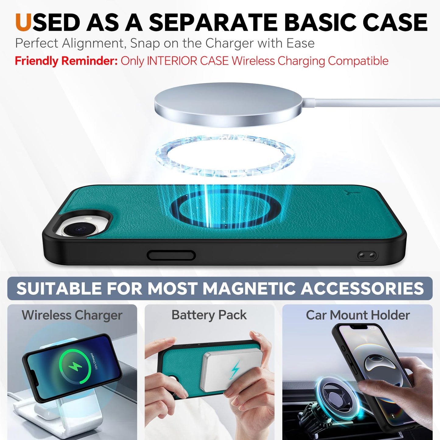 iPhone 16e Wallet 6.1", [Wrist Strap] [Detachable] Magnetic PU Leather Wallet Case RFID Blocking [Wireless Charging] 4 Card Holders Stand Folio Cover for iPhone 16e, Plum Purple - 7DAY'S