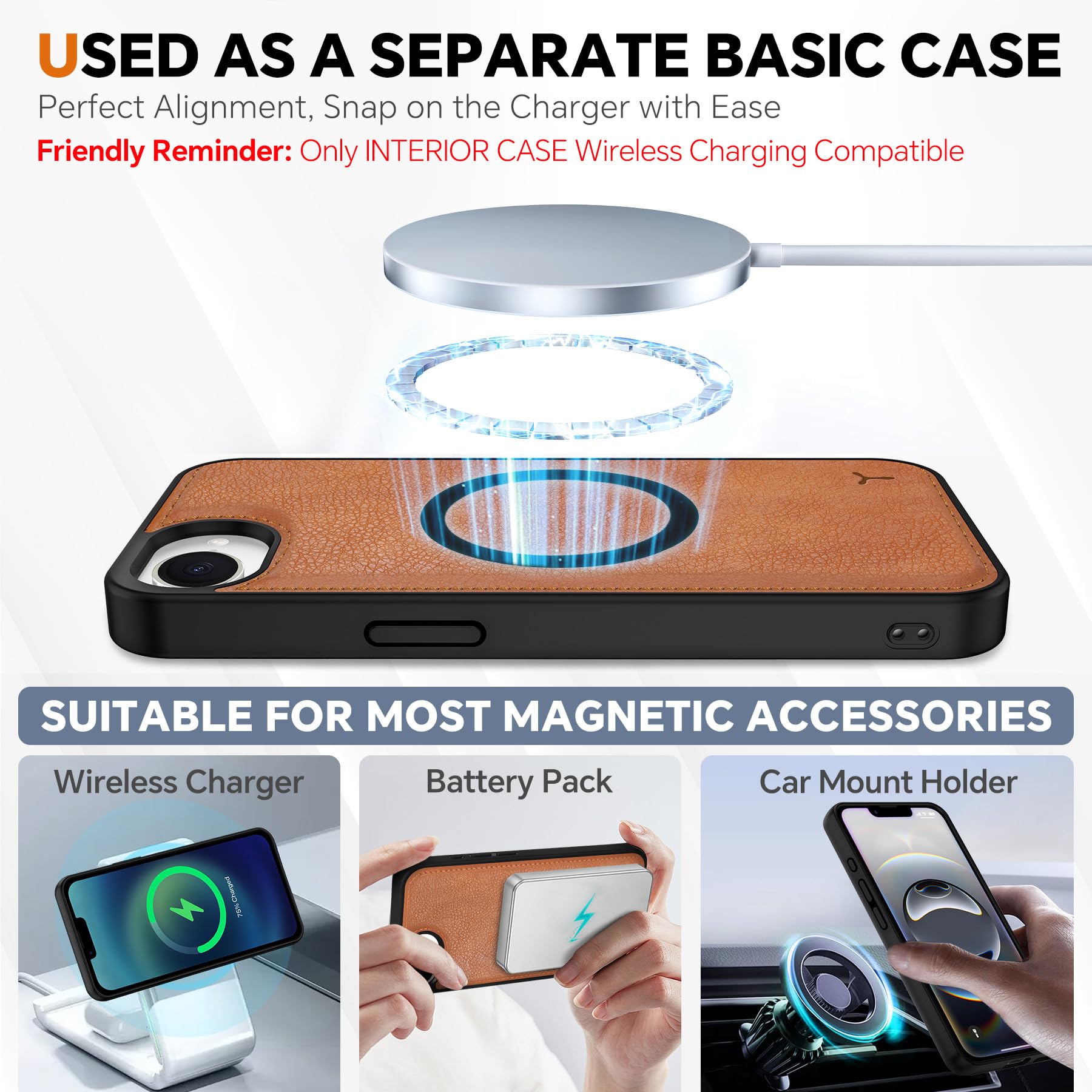 iPhone 16e Wallet 6.1", [Wrist Strap] [Detachable] Magnetic PU Leather Wallet Case RFID Blocking [Wireless Charging] 4 Card Holders Stand Folio Cover for iPhone 16e, Plum Purple - 7DAY'S