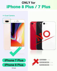 iPhone 8 Plus/iPhone 7 Plus, PU Leather Flip Cover with Card Slot Stand Holder, Magnetic Closure Shockproof TPU Interior Case Compatible with iPhone 7 Plus/8 Plus, Black - 7DAY'S